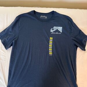 New Eddie Bauer Men's Dark Blue Mountain Graphic Tee XXL